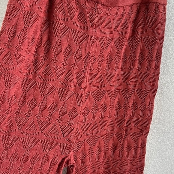 Anthropologie Flat White Knit Crochet Flare Pants Large - Picture 6 of 10
